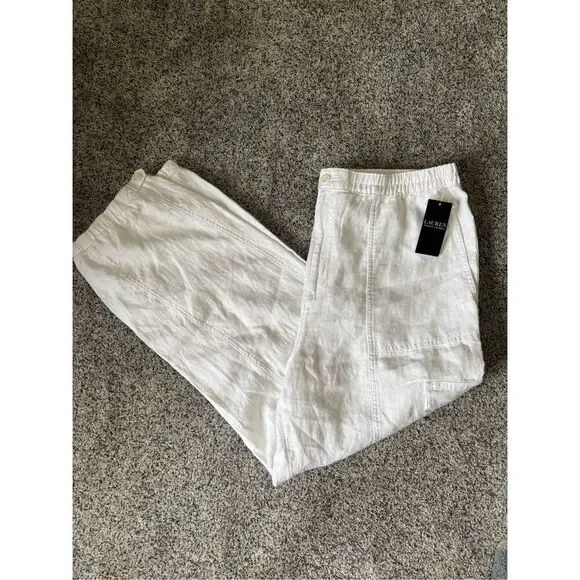 Lauren Ralph Lauren White Linen Pants - Picture 1 of 6